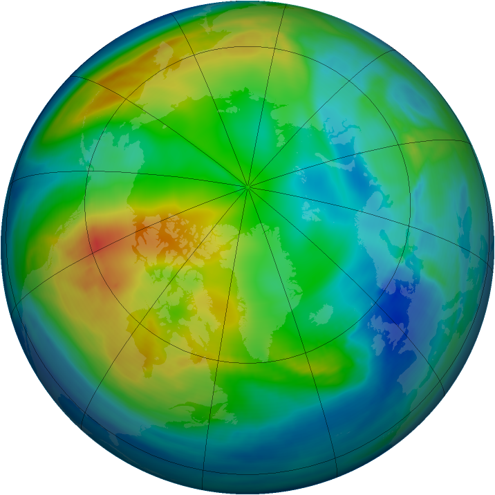 Arctic ozone map for 30 November 2007